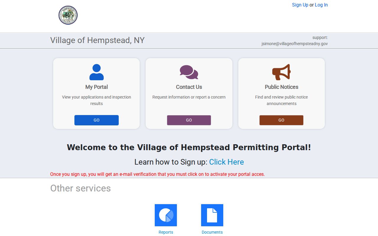 Hempstead street directory Village SmartGov public records portal